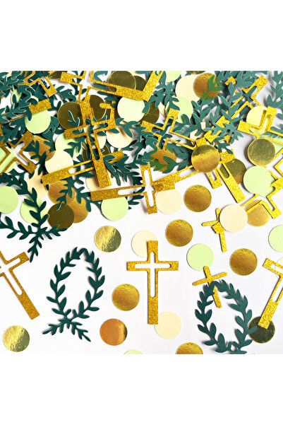 Choice 100 قطعة من قصاصات الورق الملونة على شكل صليب وكتاب مقدس وأوراق خضراء ...