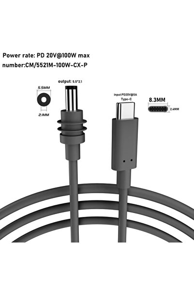 Choice كابل XLX C إلى D بطول 2 متر (6.6 قدم) لجهاز Starlink Mini كابل بديل لمدخل طاقة تيار مستمر من النوع C لجهاز Starlink Mini بطول 2/3/5 متر