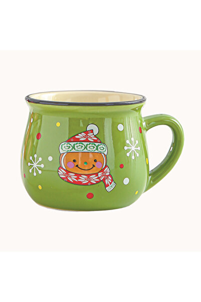 Choice أكواب سيراميك لعيد الميلاد بحجم 150 مل على شكل دب أخضر، بتصميم سانتا ك...