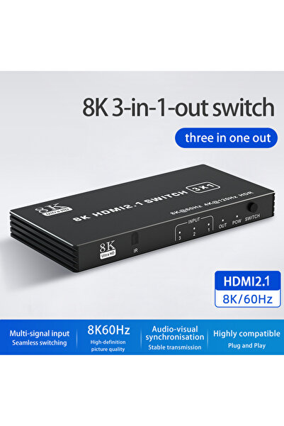 Choice 3 Port HDMI 2.1 Switch Splitter 120Hz 5/4/3-Port HDMI 8K@60Hz Splitter Switcher CEC 48Gbps with rem