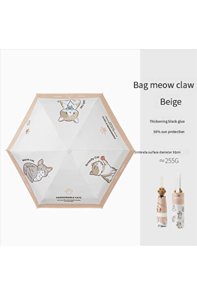 Choice مظلة شمسية من الحديد 6K بيج مقاومة للأشعة فوق البنفسجية بمقبض مخلب قطة...