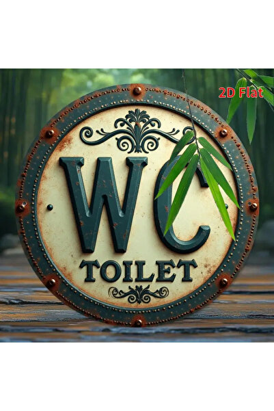 Miniso Round 20X20CM 2D Flat, 1pc Vintage Metal Bathroom Sign - Antique Dark ...