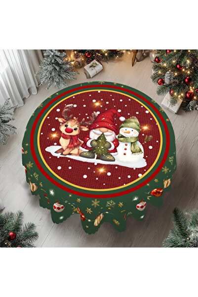 Choice Round (152)Cm S360 1 Piece Christmas Round and Rectangular Tablecloth,...