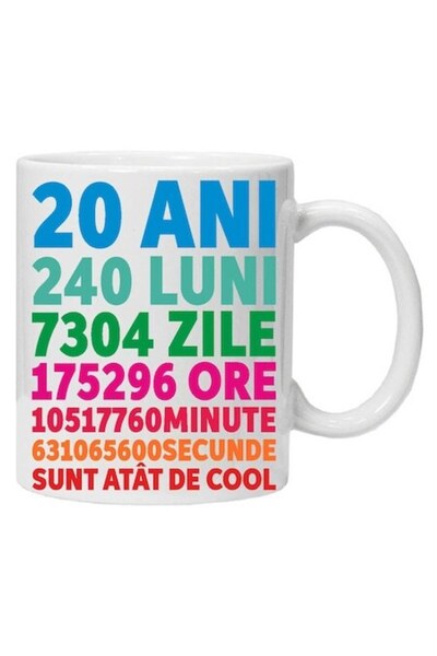 CRD PRINT Personalized mug '20 years 240 months', 330 ml, white