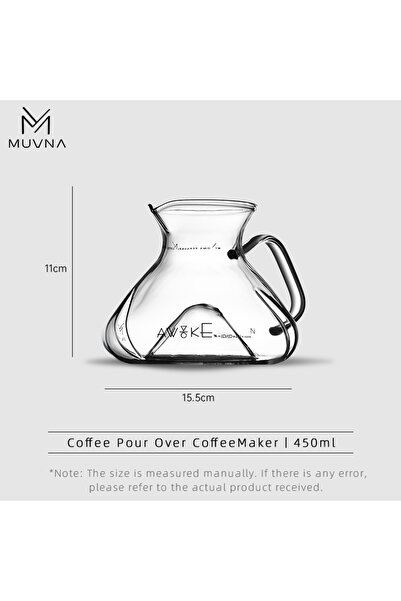 Choice إبريق MUVNA TornadoGlow شفاف للمشاركة بسعة 450 مل مع أداة تحضير القهوة...