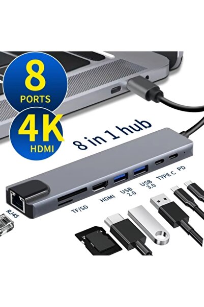 Choice3 موزع USB-C 8 في 1 للشحن السريع لأجهزة MacBook المحمولة، محول USB 8 في...