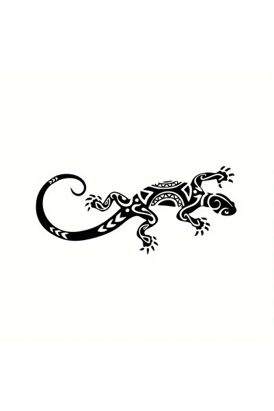 Choice ملصقات سيارات سوداء رائعة بحجم 21×8 سم، بتصميم وشم سحلية ماوري، لحيوان...