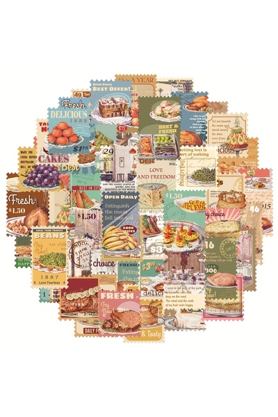 Choice 50 قطعة من ملصقات الطعام الجرافيتي لتزيين الثلاجة بنفسك، لوازم سجل الق...