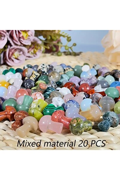 Choice 20 قطعة من فطر الكريستال الصغير من الحجر الطبيعي - ديكور لطيف من الأحج...