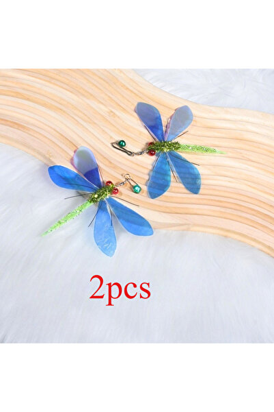 Choice قطعتان من عصا محاكاة اليعسوب لإثارة القطط مع رأس بديل للحشرات ولعبة تف...