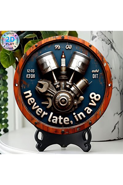 HELLOYOUNG لوحة جدارية معدنية مسطحة ثنائية الأبعاد بتصميم محرك V8 عتيق، مقاس ...