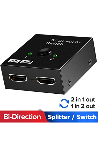 Choice 50 موزع HDMI متوافق مع 4K مفتاح KVM ثنائي الاتجاه 1x2/2x1 متوافق مع HDMI مفتاح 2 في 1 مخرج لـ