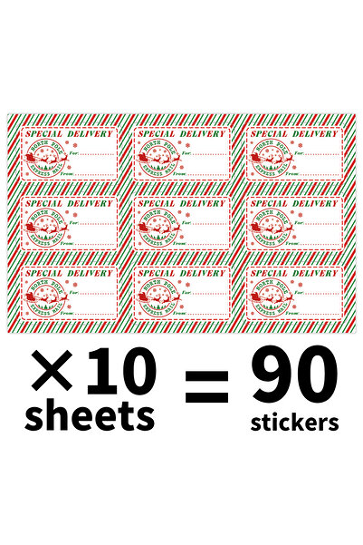 Choice 90 قطعة من ملصقات بطاقات عيد الميلاد، ملصقات ذات طابع بريد القطب الشما...