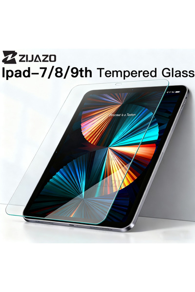 Choice قطعتان من زجاج ZIJAZO 9H المقسى لجهاز iPad 7th و8th و9th Gen مقاس 10.2 بوصة، واقي شاشة شفاف