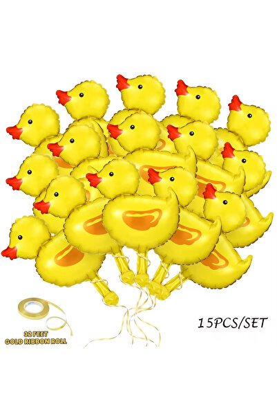 Choice كما في الصورة 15 قطعة 15 قطعة من بالونات فويل صغيرة على شكل بطة مع 1 ل...