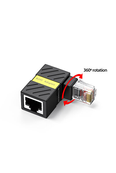 Choice black Universal 360 Rotatable Network Plug RJ45 Gigabit Adapter 90 Deg...