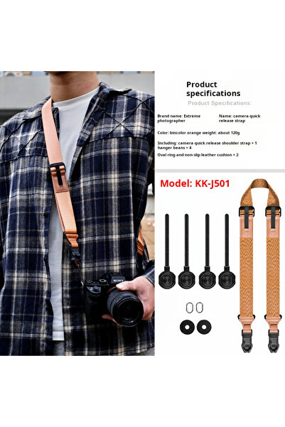 Choice حزام كاميرا KK-J501 مناسب لكاميرات كانون ونيكون وفوجي ولايكا وحزام كتف...