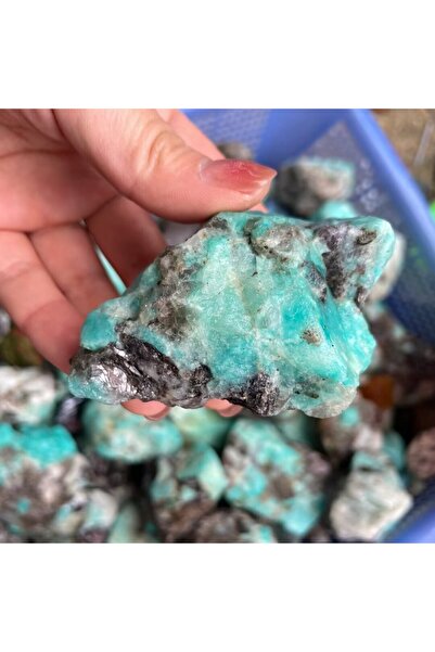 Choice 3-5 سم 1 قطعة عشوائية من حجر الأمازونيت الخام الطبيعي للتدحرج بكميات ك...