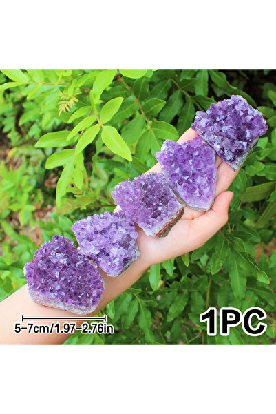 Choice1 قطعة واحدة (5-7 سم) من عنقود الجمشت الخام 3A - حجر أرجواني طبيعي، روح...