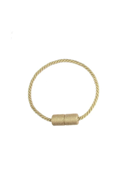 Choice 49 سم قطعة واحدة ذهبية 4 قطع من حبال الستائر العمودية ذات الأربطة المغناطيسية المعلقة على شكل كرة ستائر مثبتة بإبزيم