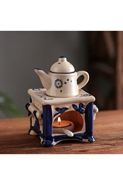 Choice A set 3 in 1 Vintage Reed Diffuser Essential Oil Incense Burner Ceramics Tea Warmer Set with Candle