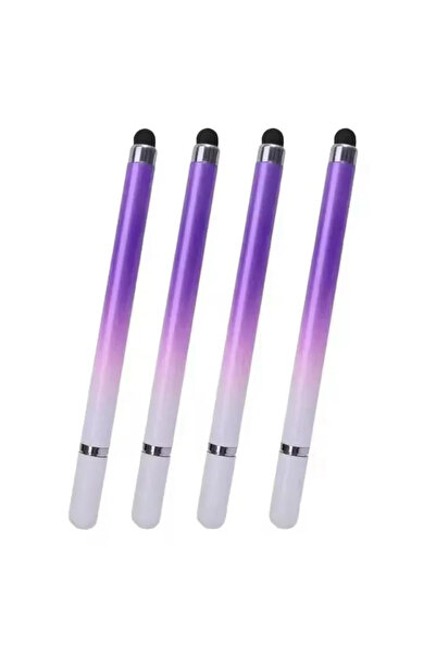 Choice قلم ستايلس عالمي 2 في 1، 4 قطع أرجوانية، لأجهزة الكمبيوتر اللوحية واله...