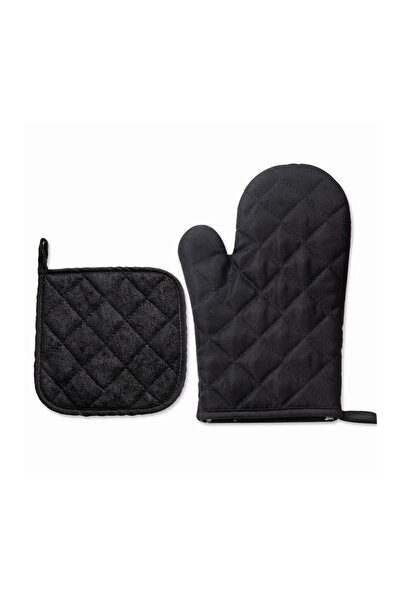 Choice زوج أسود من قفازات الفرن المنزلية المقاومة لدرجات الحرارة العالية للنزهات والتخييم والشواء