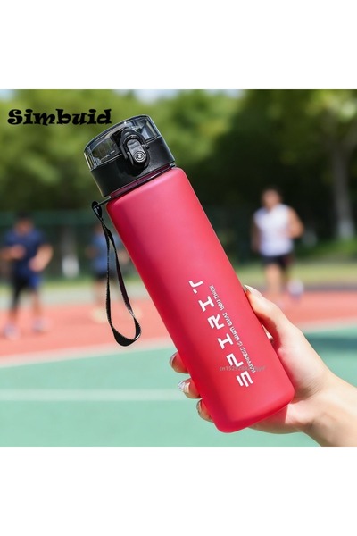 Choice زجاجة مياه رياضية كبيرة مقاومة للتسرب سعة 800 مل، قطعة واحدة حمراء، مع...