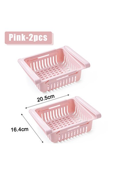 Choice Pink-2PCS Fridge Organizer Storage Box Creative Multifunctional Refrigerator Drawer for Fruit Egg Fo