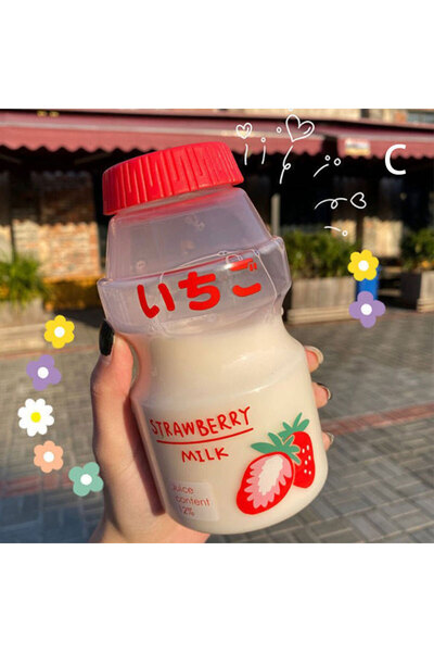 Choice زجاجة مياه بلاستيكية شفافة سعة 1.0 لتر بنكهة الفراولة سعة 480 مل، زجاج...