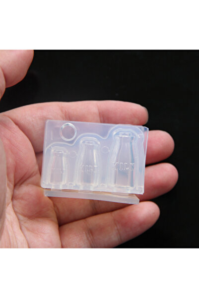 Choice قالب سيليكون شفاف ثلاثي الأبعاد لزجاجة حليب زجاجية مصغرة