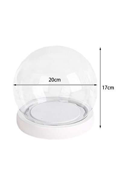 Choice حاوية قبة زجاجية صغيرة بقطر 20 سم، قبة زجاجية شفافة مع قاعدة، قبة زجاجية للفل