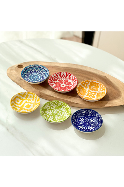Choice Six Dishes 6/10 Pieces of Ceramic Condiment Dishes, Bohemian Plates, Sauce Dishes, Household Soy Sau