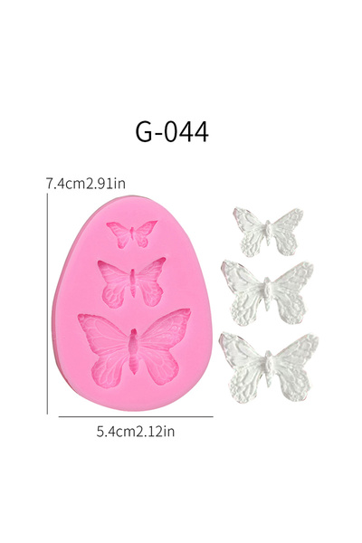 Choice قالب سيليكون على شكل ثلاث فراشات ZY-G-044-قطعة واحدة لتزيين الكعك والص...