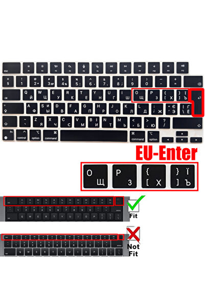 Choice غطاء حماية لوحة المفاتيح من السيليكون المقاوم للماء والغبار لجهاز ماك بوك أ، إصدار الاتحاد الأوروبي وأوكرانيا