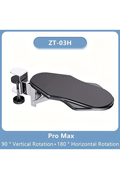 Choice مسند ذراع مريح قابل للتعديل باللون الأسود قابل للطي مع مسند معصم دوار - قطعة واحدة