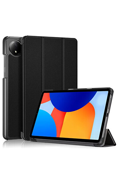 Choice جراب Redmi Pad SE 8.7 أسود لهاتف Redmi Pad SE 2024 مقاس 8.7 بوصة مع حامل مغناطيسي من الجلد الصناعي ثلاثي الطي