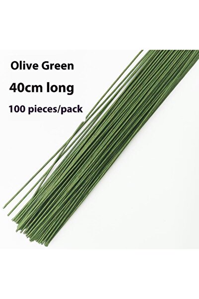 Choice 100 قطعة من مواد الزهور الخضراء، مقاس 40 سم، سيقان سلكية للزهور الخضرا...