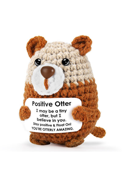 Choice هدية قضاعة كروشيه بنية إيجابية، هدية مضحكة لدعم عاطفي، زينة يدوية الصن...