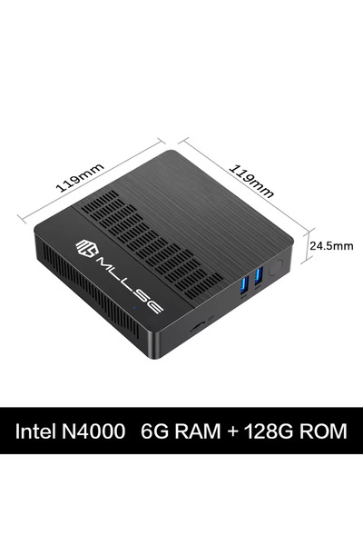 Choice 6GB RAM 128GB ROM EU and US Plug MLLSE M2 Air Mini PC Intel Celeron N4000 Window11 6GB RAM 128GB ROM