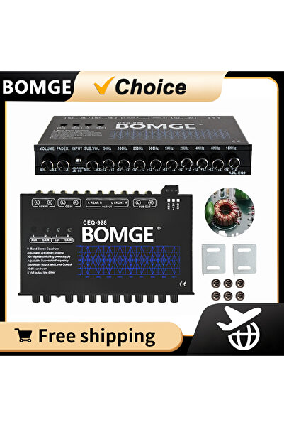 Choice CEQ-928 BOMGE معادل رسومي للسيارة مزود بـ 9 نطاقات مع مخرج أمامي وخلفي ومخرج فرعي، ومشغل خط 8 فولت RMS، قابل للتعديل