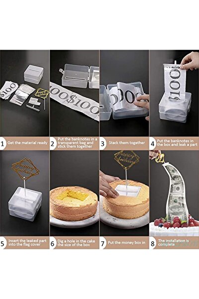 Choice صندوق سحب نقود شفاف قابل لإعادة الاستخدام لصنع الكيك الإبداعي، قالب تز...