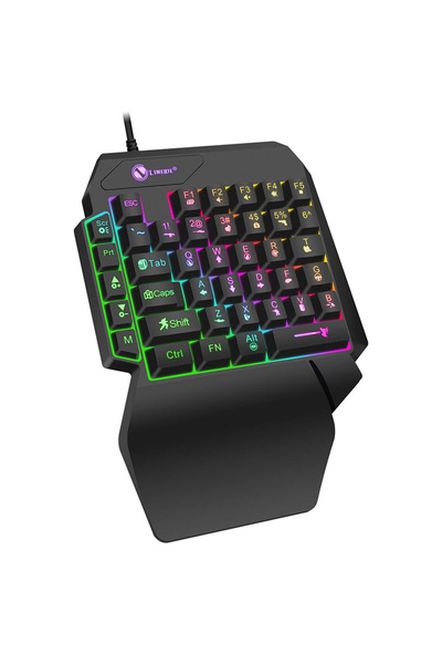 Choice black 35-Key Single-Handed Mechanical Gaming Keyboard - USB Wired RGB Backlight, Ergonomic Design &