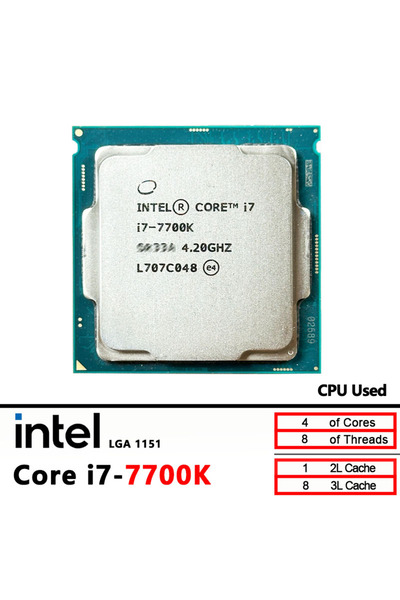 Intel Used Core i7-7700K i7 7700K 4.2 GHz 8M 91W CPU processor A 1151