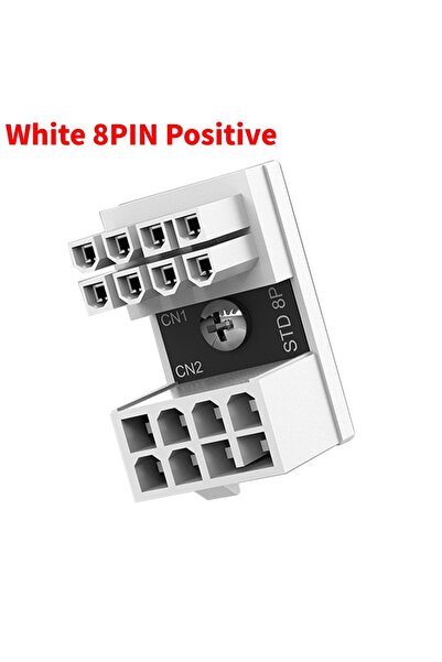 ALLOYSEED محول طاقة أبيض 8 سنون موجب ATX VGA PCIe 6/8 سنون أنثى بزاوية 180 در...