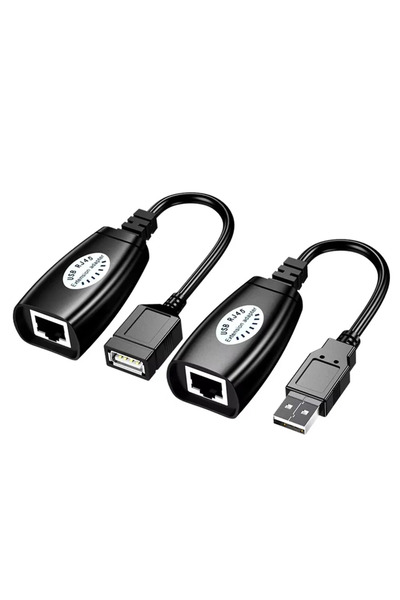 Choice محول تمديد أسود زوج واحد من كابل USB إلى RJ45 LAN موسع عبر سلك توصيل C...
