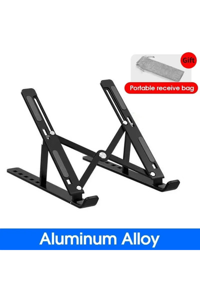 Choice No HUB Black Foldable Laptop Stand 4IN1 USB RGB Stand Portable Noteboo...