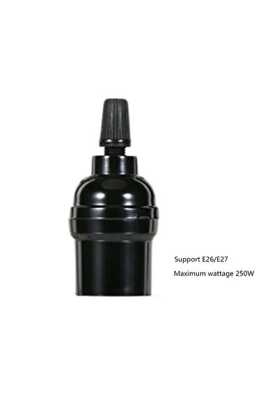 Choice حامل مصباح Edison أسود عتيق من البلاستيك عالي الحرارة، مكون من 8 قطع ب...