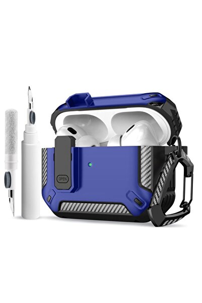 Choice حافظة AirPods Pro 3 باللون الأزرق مع قفل آمن لقلم AirPods Pro 3 مع مجم...