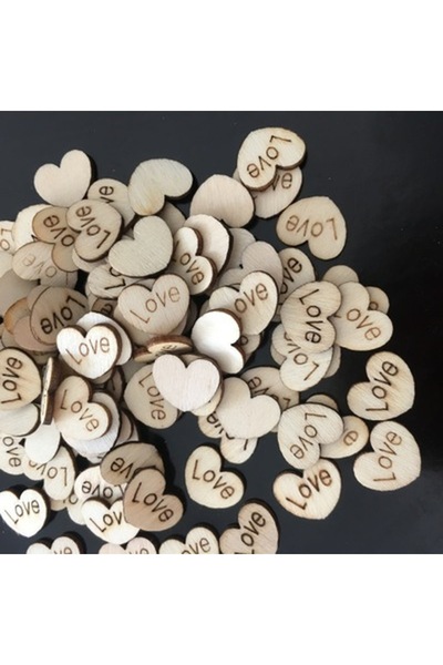 Choice 12 × 15 مم 100 قطعة ديكور حفل زفاف ريفي على شكل قلب حب خشبي صغير DIY حرف يدوية طاولة مبعثرة